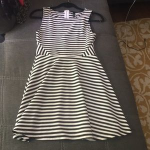 Navy/White Striped skater dress